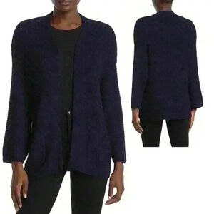 ceny Navy Knit Pocket Open Front Sweater Size S